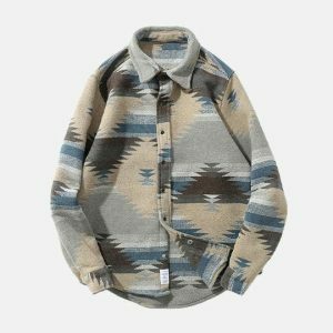 geometric striped shirt   dynamic & youthful urban style 6260
