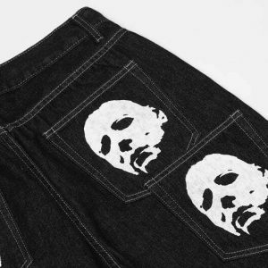 gothic vampire denim pants   edgy & youthful streetwear staple 6812