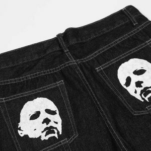 gothic vampire denim pants   edgy & youthful streetwear staple 7217