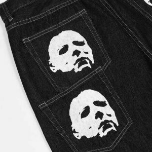 gothic vampire denim pants   edgy & youthful streetwear staple 7887