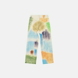 graffiti art denim pants oil painting design urban chic 6295