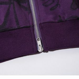 graffiti graphic hoodie zip up youthful urban appeal 2679