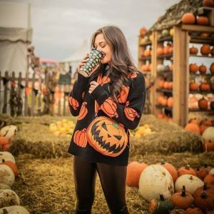 halloween pumpkin sweater oversized & youthful design 3490