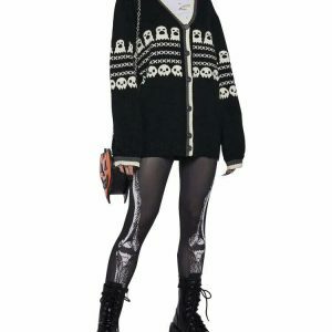 halloween skull & ghost sweater   retro & edgy comfort 8221