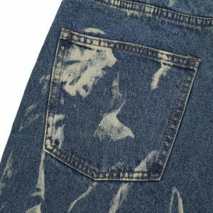 hipster tiedye denim pants vibrant & youthful style 5467