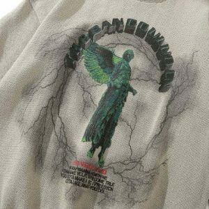 iconic angel statue sweater   youthful & divine style 6690