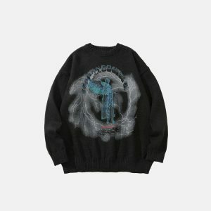iconic angel statue sweater   youthful & divine style 7873