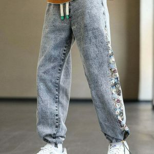 iconic baggy bear patchwork denim youthful & edgy style 3642
