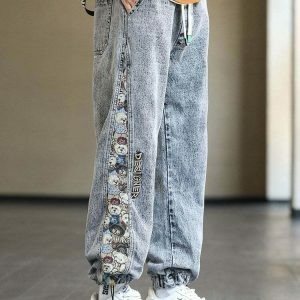 iconic baggy bear patchwork denim youthful & edgy style 7167