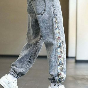 iconic baggy bear patchwork denim youthful & edgy style 7169