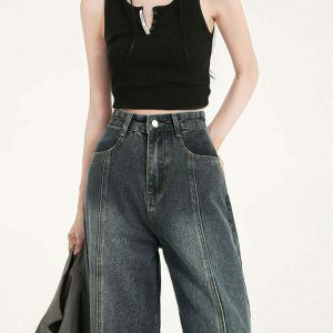 iconic baggy denim jeans vintage straight cut style 3595