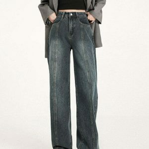 iconic baggy denim jeans vintage straight cut style 6743