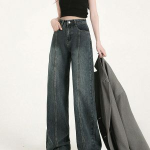 iconic baggy denim jeans vintage straight cut style 8586