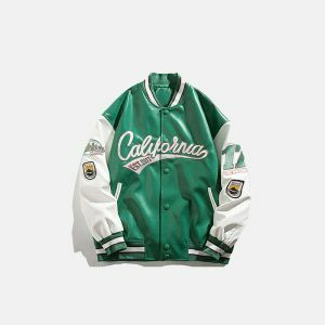 iconic california varsity jacket   youthful & urban style 3476