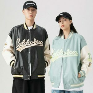 iconic california varsity jacket   youthful & urban style 4358