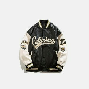 iconic california varsity jacket   youthful & urban style 8016