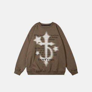 iconic cross stars sweatshirt youthful & dynamic design 3382