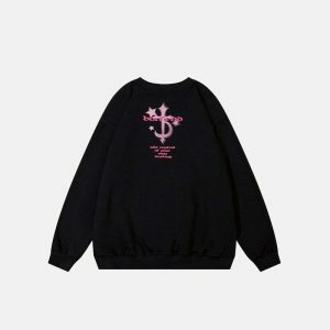 iconic cross stars sweatshirt youthful & dynamic design 8643