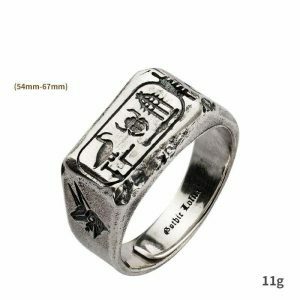 iconic egyptian pharaoh anubis ring   timeless crafted design 4856