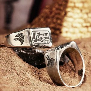 iconic egyptian pharaoh anubis ring   timeless crafted design 7208