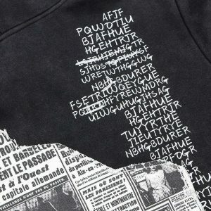 iconic retro newspaper hoodie   dynamic streetwear design 6620