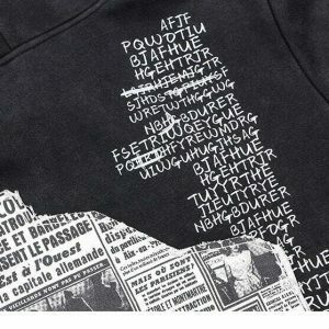 iconic retro newspaper hoodie   dynamic streetwear design 7762