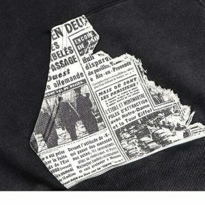 iconic retro newspaper hoodie   dynamic streetwear design 7809