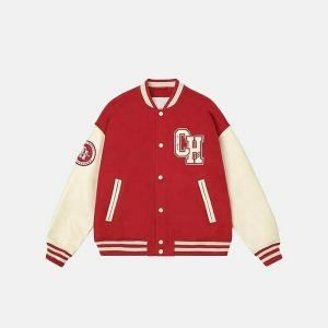 iconic retro varsity jacket with letter print   youthful edge 1389