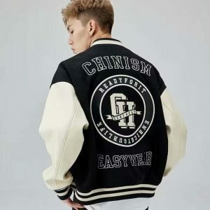 iconic retro varsity jacket with letter print   youthful edge 6263