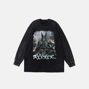 iconic samurai graphic sweatshirt   youthful & bold style 5733