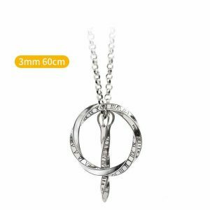 iconic spacetime arrow ring necklace in silver 1857