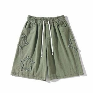 iconic star patchwork denim shorts vintage & youthful 2235