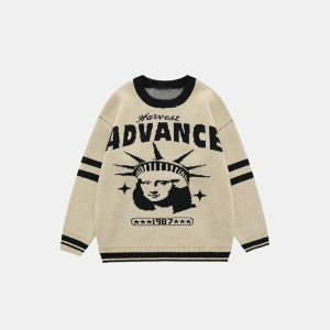 iconic statue of liberty sweater vintage & urban appeal 6314