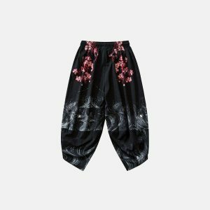 japanese floral pants with vibrant design youthful appeal 3313