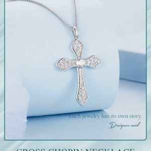 luxurious white gold plated cross necklace 925 sterling elegance 6994