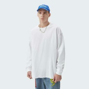 minimalist blank long sleeve t shirts sleek & versatile 2039