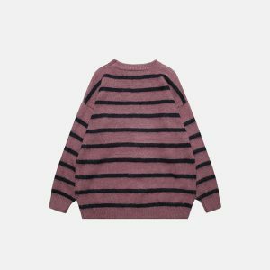 minimalist striped sweater solid color & sleek design 1932