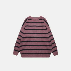 minimalist striped sweater solid color & sleek design 3385