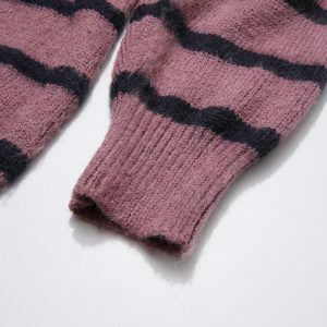 minimalist striped sweater solid color & sleek design 6913
