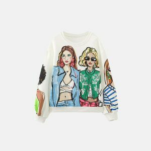 modern ladies print sweatshirts chic & youthful printed sweatshirts 6366