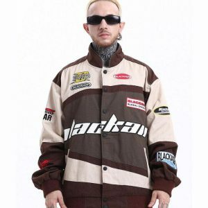 motorsports inspired varsity jacket urban & iconic style 6998