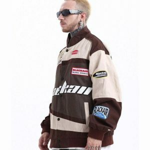 motorsports inspired varsity jacket urban & iconic style 8189