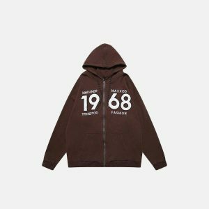 oversized 1968 hoodie zip up youthful & iconic style 6683