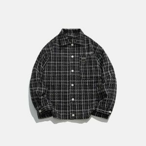 oversized black & color patch shirt   bold urban statement 8331