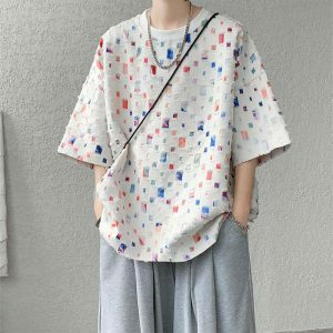 oversized color block t shirt summer chic & youthful 7070