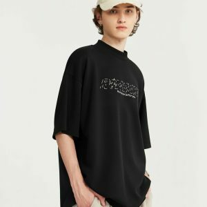 oversized embroidered tee youthful & trendy streetwear 2849