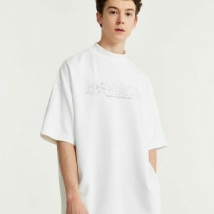 oversized embroidered tee youthful & trendy streetwear 7930