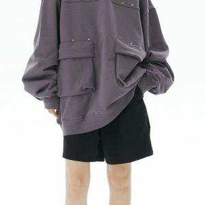oversized hoodie with front pocket   youthful & chic design 3477