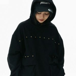 oversized hoodie with front pocket   youthful & chic design 5715