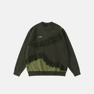 oversized knit sweater loose & youthful streetwear staple 6615